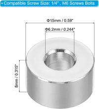 PATIKIL M6 Alumínium Távolságtartó Fém Spacer 6,2mm 10db Csavarhoz 2
