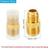 PATIKIL Réz Csőcsatlakozó Adapter 1/2" - 5/8" Külső Menettel, 45 Fokos SAE Peremmel, Vízvezeték Szerelvényekhez 2