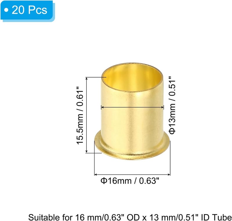 PATIKIL Sárgaréz Tömítőbetét 20db 16x13mm Csőtömlő Kompressziós Illesztés