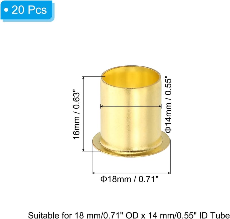 PATIKIL Sárgaréz Tömítőbetét 20db 18mm OD Csőtartó Kompressziós Csatlakozó