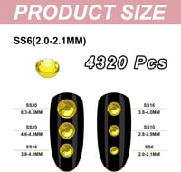 PATIKIL SS6 4320db Sárga Üveg Strasszkő 2.0-2.1mm Lapos Hátú Körte Köröm Ruha Cipő Díszítéshez 2