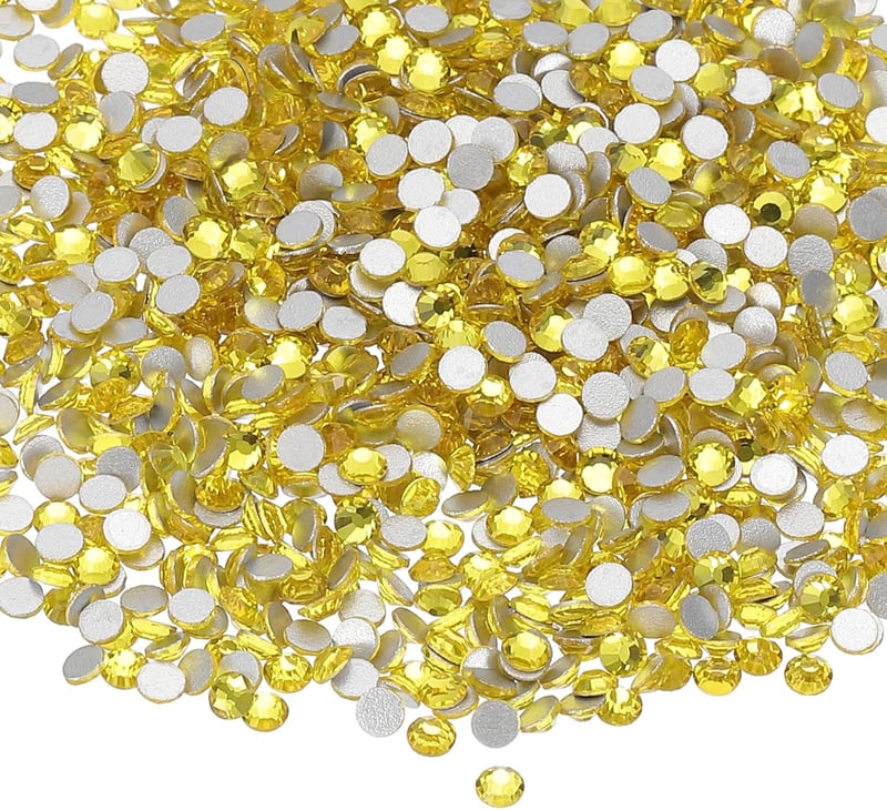 PATIKIL SS6 4320db Sárga Üveg Strasszkő 2.0-2.1mm Lapos Hátú Körte Köröm Ruha Cipő Díszítéshez