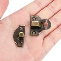 PATIKIL Vintage bronz színű fém retesz zár kampó kis dobozhoz, 20 db csavaros zárpánt, ékszertartó szekrényhez 4