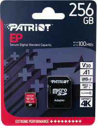 Patriot Memory microSD SDXC kártya Android telefonokhoz és tabletekhez 4K videóhoz - 256 GB 3