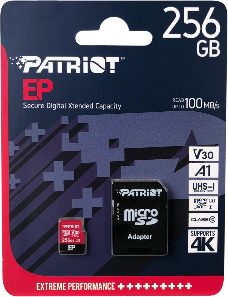 Patriot Memory microSD SDXC kártya Android telefonokhoz és tabletekhez 4K videóhoz - 256 GB