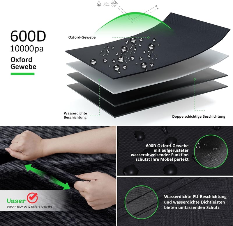 PATWING Időjárásálló Medencetakaró 280 cm Átmérőjű - UV-Ellenálló Oxford Védőponyva Intex és Bestway Medencékhez Rögzítőkábelekkel (220-280