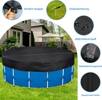 PATWING Kerek Medence Takaró 370cm UV-Álló Intex Bestway Poolhoz 3
