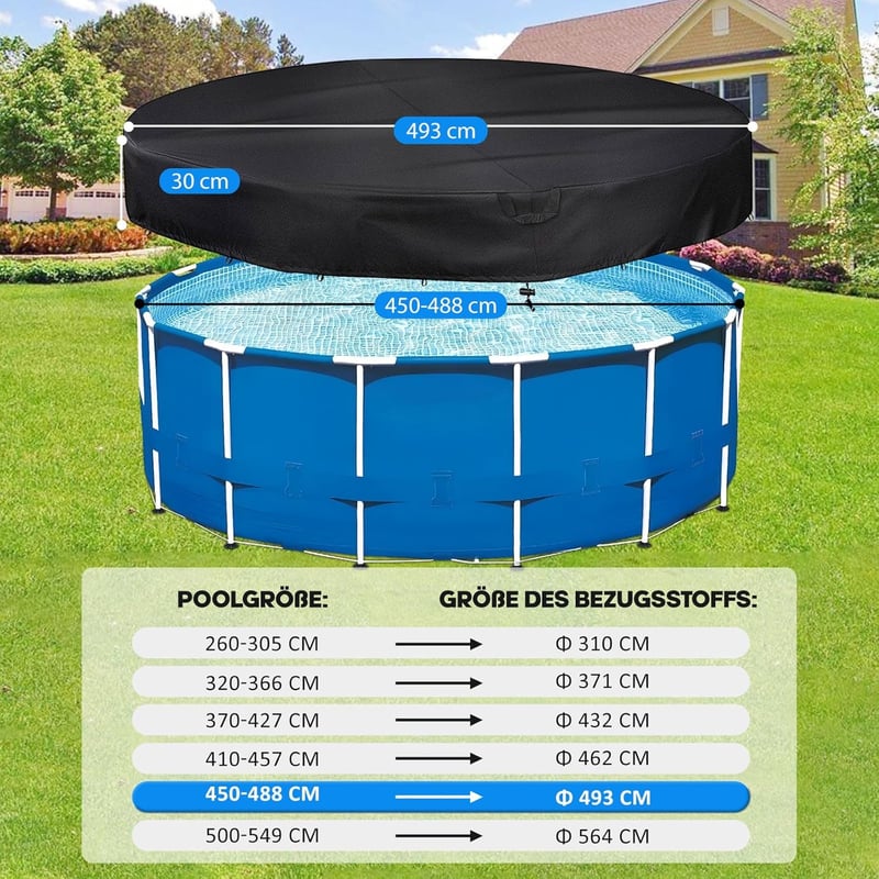 PATWING Kerek Medence Takaró 370cm UV-Álló Intex Bestway Poolhoz