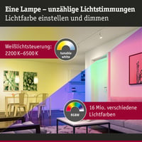 Bec LED Paulmann 29147 Standard 230V Smart Home Zigbee Reflector GU10 350lm 4,8W RGBW+ Reglabil Alb Mat 4