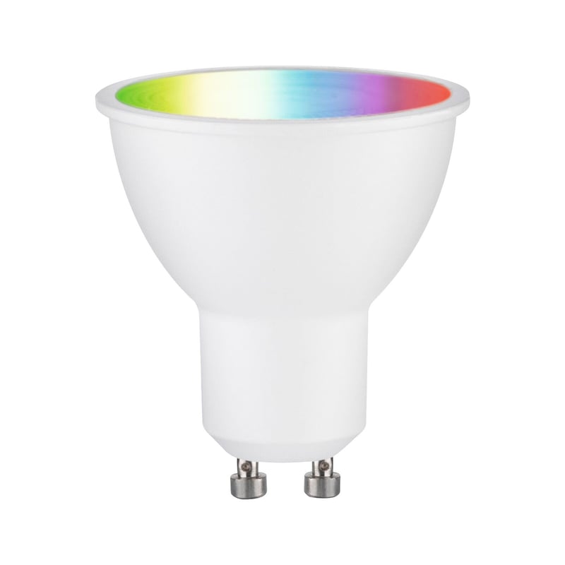 Bec LED Paulmann 29147 Standard 230V Smart Home Zigbee Reflector GU10 350lm 4,8W RGBW+ Reglabil Alb Mat