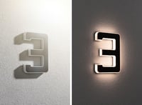 Lampă solară pentru număr de casă Paulmann 79844, cifră 3, LED 0,2W, 3000K, IP44, negru, iluminat exterior 6