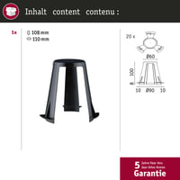 Paulmann 92402 Dištančná podložka pre vstavané svietidlá, sada 20 ks, 62-90 mm, čierny plast 5
