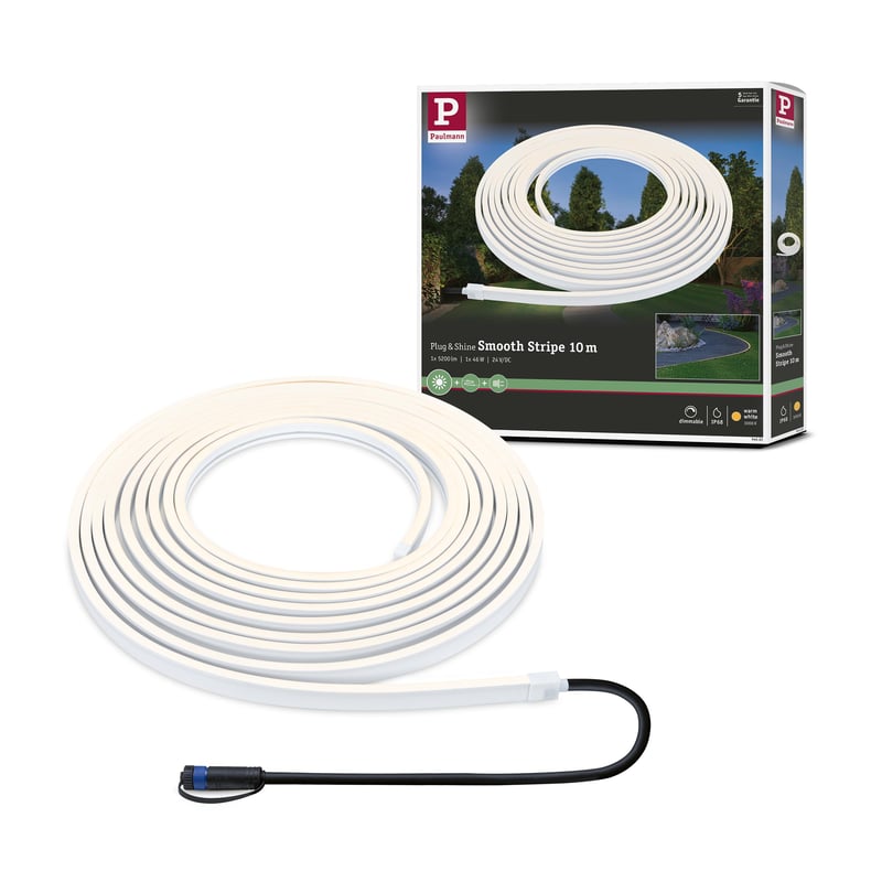 Paulmann 94681 Plug & Shine LED vanjska svjetlosna traka Stripe Smooth IP68 1 m 11 W prigušiva bijela 3000 K