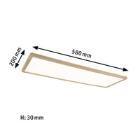 Paulmann Atria Shine 71031 LED panel stropna svjetiljka s pozadinskim osvjetljenjem, četvrtasta, IP44, 22W, 2300lm, 580x200mm, plastika s efektom drveta, 3000K 6
