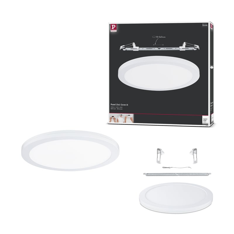 Paulmann Cover-it 95390 LED panel ugradbeni 2u1 330 mm okrugli 22W neutralno bijela mat plastika stropna svjetiljka 4000K