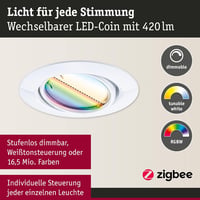 Paulmann LED beépíthető lámpa Zigbee okosotthon 3x4,9W fehér forgó 3