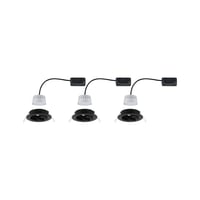 Paulmann Nova 94472 LED ugradbena svjetiljka 3 kom. Coin zakretna toplo bijela 3-stupanjsko prigušivanje okrugla 3x6,5W crna mat aluminij 2700K 7