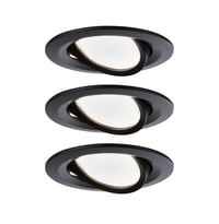 Paulmann Nova 94472 LED ugradbena svjetiljka 3 kom. Coin zakretna toplo bijela 3-stupanjsko prigušivanje okrugla 3x6,5W crna mat aluminij 2700K 8