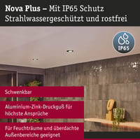 Paulmann Nova Plus 92460 Ugradbena svjetiljka IP65 zakretna okrugla maks. 35W prigušiva 93mm crna mat aluminij GU5.3/GU10 bez žarulje 3