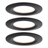 Paulmann Nova Plus 93081 LED vstavané svietidlo Coin Basisset IP44 okrúhle 78 mm 3x6W stmievateľné 2700K čierna matná bodové vstavané svietidlo 230V 1