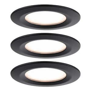 Paulmann Nova Plus 93081 LED ugradbena svjetiljka Coin Basisset IP44 okrugla 78 mm 3x6W prigušiva 2700K mat crna ugradbeni spot 230V