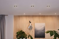 Paulmann Nova Plus 93081 LED vstavané svietidlo Coin Basisset IP44 okrúhle 78 mm 3x6W stmievateľné 2700K čierna matná bodové vstavané svietidlo 230V 2