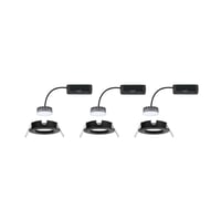 Paulmann Nova Plus 93081 LED vstavané svietidlo Coin Basisset IP44 okrúhle 78 mm 3x6W stmievateľné 2700K čierna matná bodové vstavané svietidlo 230V 7