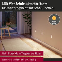 Paulmann Tsaro 80002 LED vstavané nástenné svietidlo, hranaté, 80x36 mm, 1W, 80 lm, 2700K teplá biela, matná biela, so snímačom pohybu, 230V 3