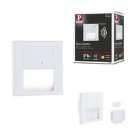 Paulmann Tsaro 80002 LED vstavané nástenné svietidlo, hranaté, 80x36 mm, 1W, 80 lm, 2700K teplá biela, matná biela, so snímačom pohybu, 230V 1