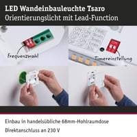Paulmann Tsaro 80002 LED vstavané nástenné svietidlo, hranaté, 80x36 mm, 1W, 80 lm, 2700K teplá biela, matná biela, so snímačom pohybu, 230V 4