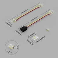PAUTIX CCT COB LED Szalag Csatlakozó Készlet - 4-Tűs 10mm Széles LED Szalagokhoz, Átlátszó Illesztők és Hosszabbító Kábelek 3