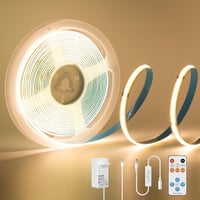PAUTIX COB LED Szalag 3m Meleg Fehér 2700K - 480 LED/m Fényerőszabályozható Szalagvilágítás RF Távirányítóval - CRI93+ Bútorvilágítás Beltér 1