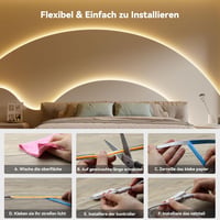 PAUTIX COB LED Szalag 3m Meleg Fehér 2700K - 480 LED/m Fényerőszabályozható Szalagvilágítás RF Távirányítóval - CRI93+ Bútorvilágítás Beltér 5