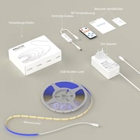 PAUTIX COB LED Szalag 3m Meleg Fehér 2700K - 480 LED/m Fényerőszabályozható Szalagvilágítás RF Távirányítóval - CRI93+ Bútorvilágítás Beltér 7