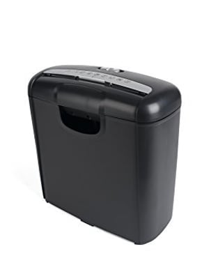 Pavo 8008506 Premium uništavač dokumenata, rezanje na trake, 6 listova, usitnjavanje kreditnih kartica, s košem od 10 litara, crni