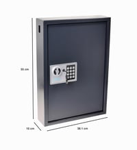 Pavo 8033911 Ormarić za ključeve za 50 ključeva – S bočnim otvorom za ubacivanje ključeva, sef za ključeve visoke sigurnosti, 550x380x100 mm, tamnosiva 2