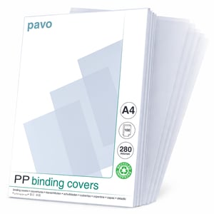 Pavo Premium A4 PP prozirna folija za uvez 0,28 mm - pakiranje od 100 komada, potpuno prozirna naslovnica