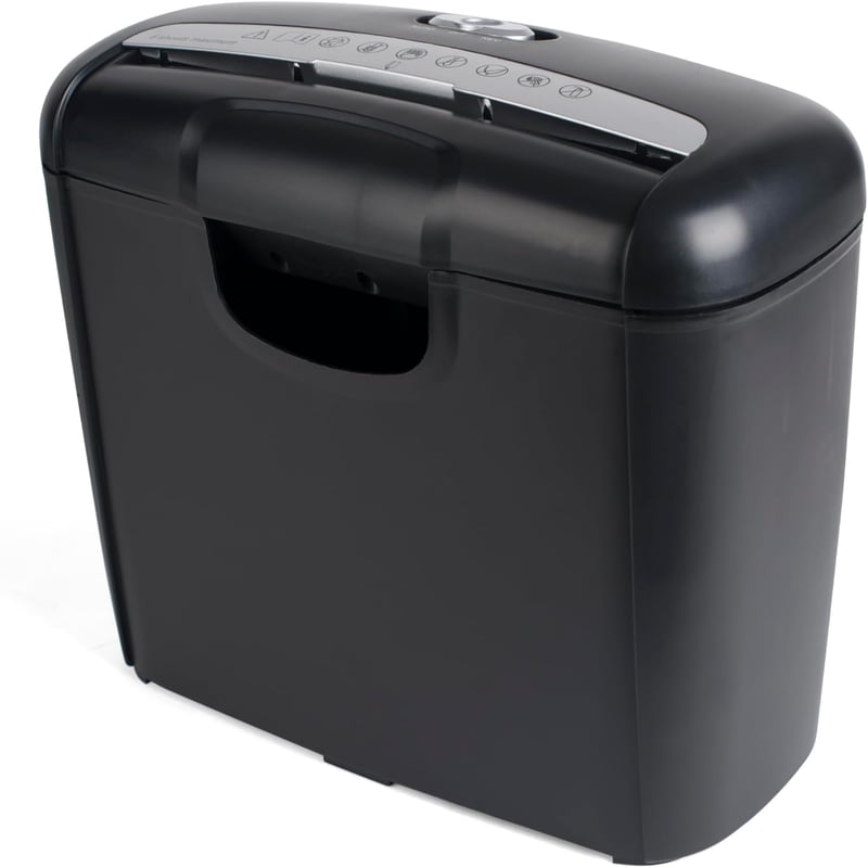 Distrugător de documente Pavo Premium 8038770, tăiere tip fâșii, 6 coli, 10 L, negru
