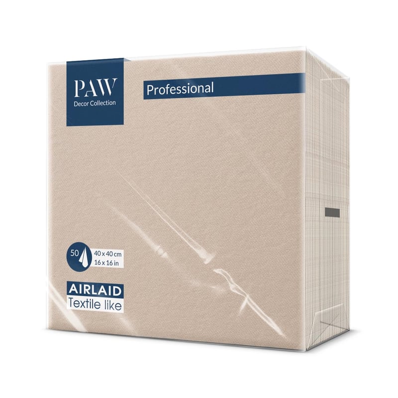 PAW Airlaid salveta s efektom tkanine, 40x40 cm, 50 kom - bež