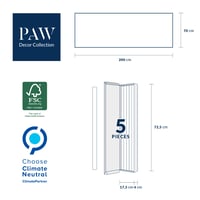 PAW Decor Collection Csomagolópapír 200 x 70 cm Natúr 5 Tekercses Ajándékcsomagoló Papír Készlet 6