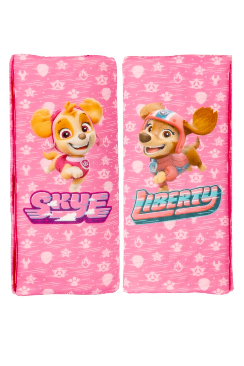 Súprava ochranných vankúšikov na bezpečnostný pás PAW Patrol Skye a Liberty, 2 ks, prateľné, ružové