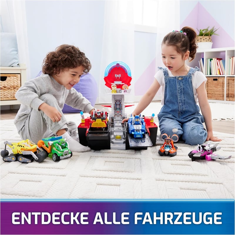 PAW PATROL: The Mighty Movie Marine Headquarters Playset with Chase Toy Figure and Superhero Vehicle, Toy Suitable for Children from 3 Years