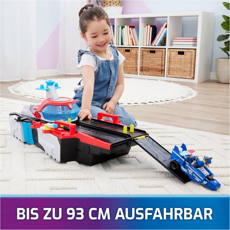 PAW PATROL: The Mighty Movie Marine Headquarters Playset with Chase Toy Figure and Superhero Vehicle, Toy Suitable for Children from 3 Years
