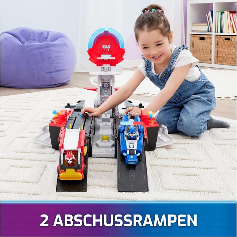 PAW PATROL: The Mighty Movie Marine Headquarters Playset with Chase Toy Figure and Superhero Vehicle, Toy Suitable for Children from 3 Years