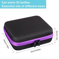 PawCraft prenosné puzdro na 30 esenciálnych olejov, fialové EVA puzdro s rúčkou na fľaštičky s objemom 5 ml, 10 ml a 15 ml 2
