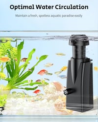 Pawfly 300 L/h akvárium felszínszűrő 350 literes tartályhoz, szivattyú szűrő szivacsbetéttel 4