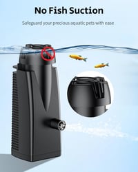 Pawfly 300 L/h akvárium felszínszűrő 350 literes tartályhoz, szivattyú szűrő szivacsbetéttel 6