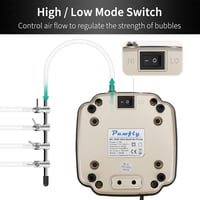 Pawfly 7W Akvárium Levegőpumpa Szabályozható Csendes Oxigén Pumpa 16L/perc Halastó Akvárium 1000L Komplett Szett 3
