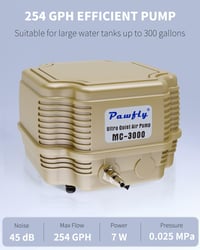 Pawfly 7W Akvárium Levegőpumpa Szabályozható Csendes Oxigén Pumpa 16L/perc Halastó Akvárium 1000L Készlettel 2