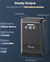 Pawfly Akkumulátoros Levegőpumpa USB Töltéssel 20-500L Akváriumhoz Hordozható Csendes Oxigén Pumpa Horgászathoz 2